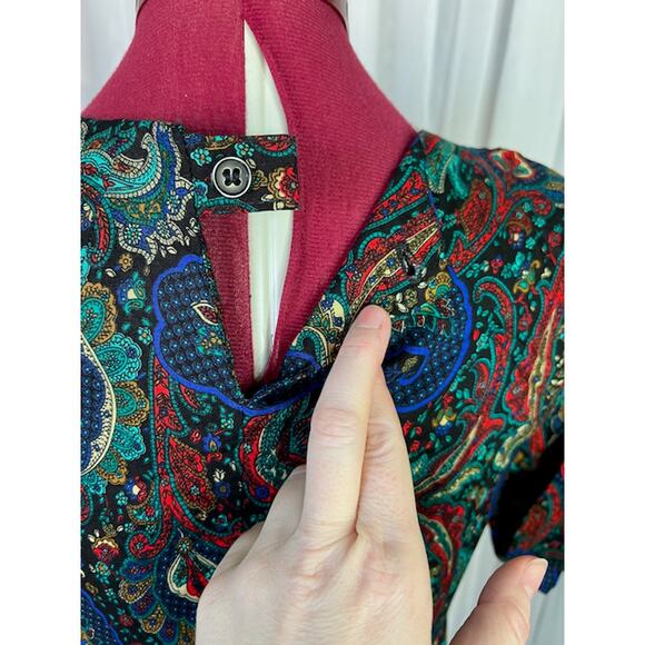 pull over top paisley blue red green - Picture 8 of 12